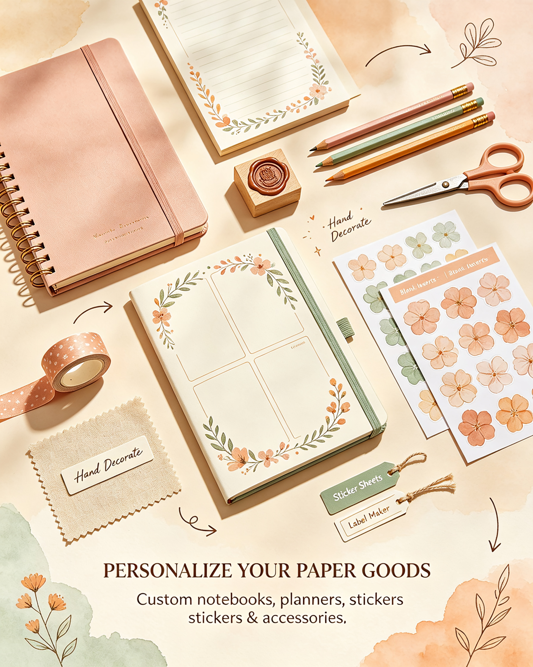 Aesthetic DIY Stationery Bundle | All-In-One Bullet Journal &amp; Planner Craft Kit for Back to School